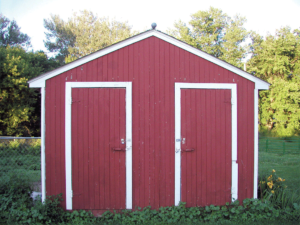 Different shed options, like this “his and hers” shed, attracted customers.