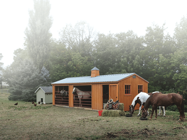 wood shed structure for a farm